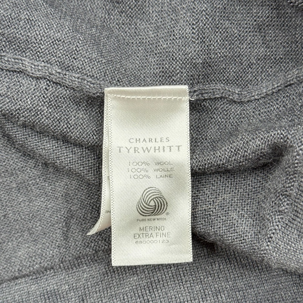 Charles Tyrwhitt Mens Gray Extra Fine Merino Wool Button Front Cardigans Size XL - Picture 3 of 7
